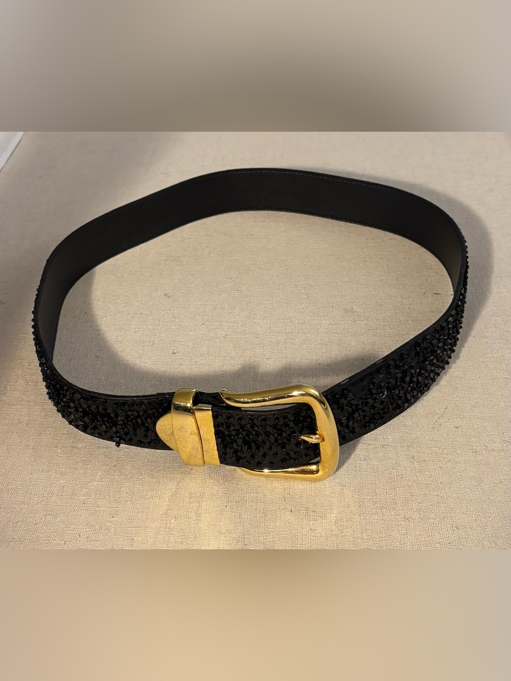 Vintage Magid Black Sequin Belt Medium
